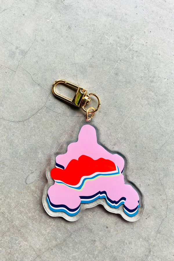 CGH026 || FUWA KEYCHAIN 02 SKYBLUE-PINK