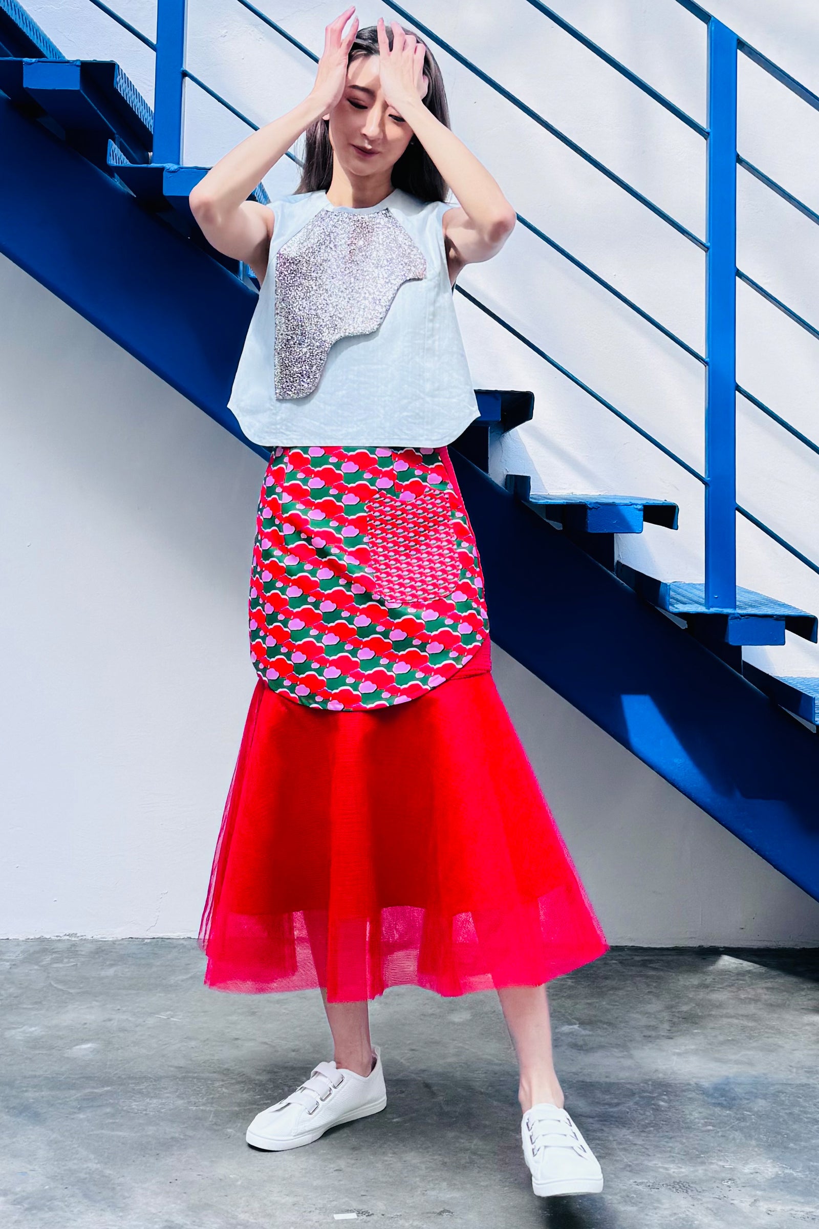LUNAR 2024 SK01 || RED TULLE PEPLUM SKIRT – Cassey Gan