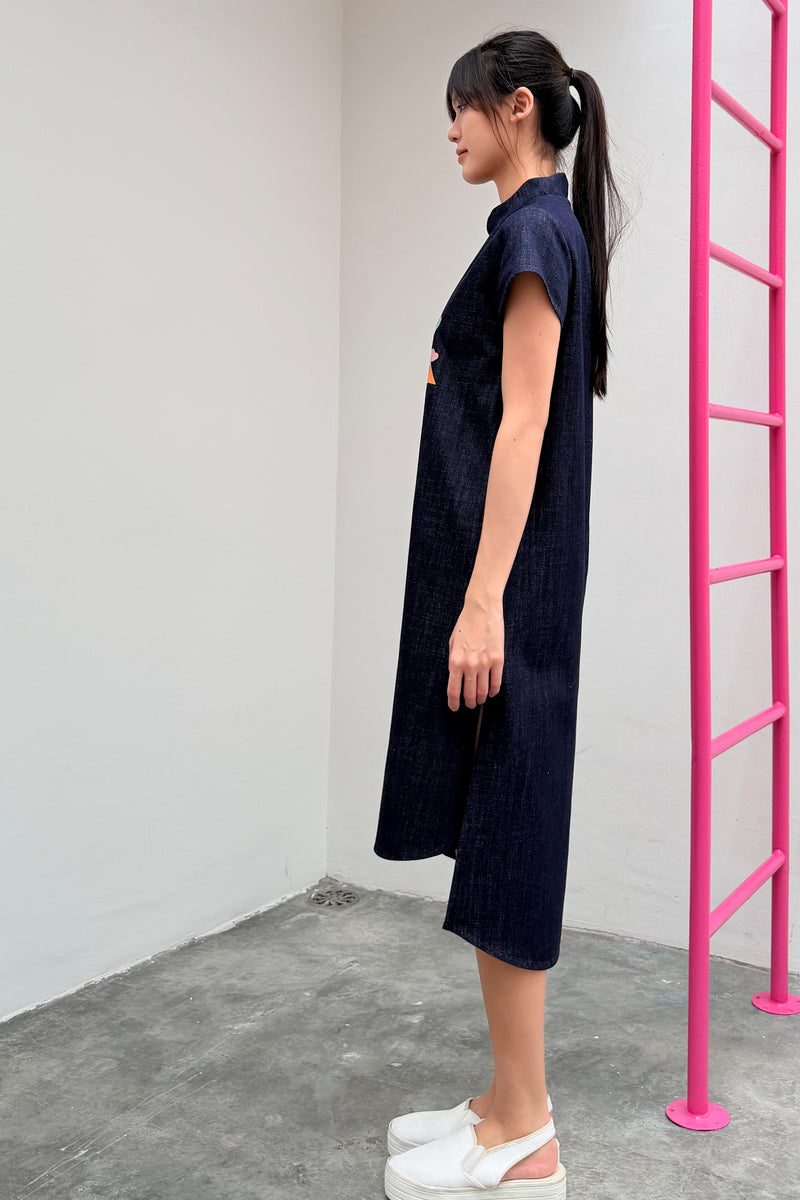 LUNAR 2026 DD03A || INDIGO DREAM MIDI DRESS