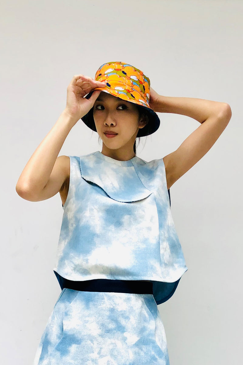 S18 ZHT03 || REVERSIBLE BUCKET HAT || YELLOW TOMATO