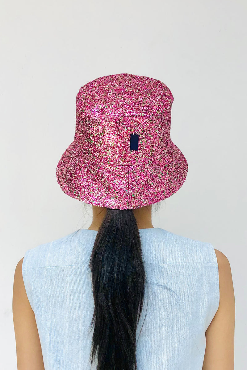 S18 ZHT07 || GLITTER BUCKET HAT || PINK