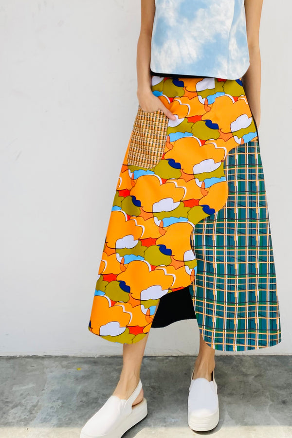 S18 SK04B || YELLOW BROCCOLI RIPPLE SKIRT