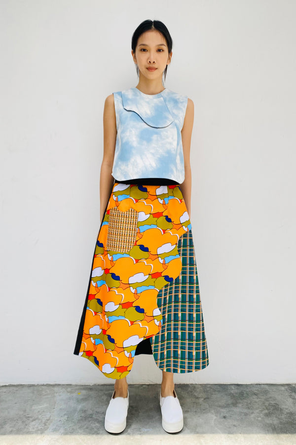 S18 SK04B || YELLOW BROCCOLI RIPPLE SKIRT