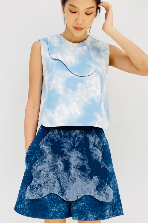 S18 TT05A || BASIC CLOUD DENIM TOP