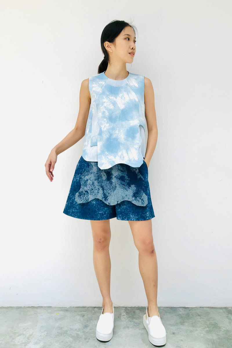 S18 TT08A || SKY JUICE DENIM TOP