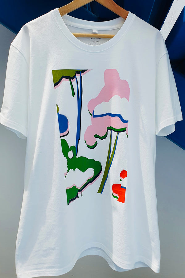 CG UNISEX TEE 03 || FUWA FUWA IN WHITE - PINK