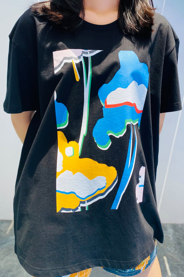 CG UNISEX TEE 01 || FUWA FUWA IN BLACK - BLUE