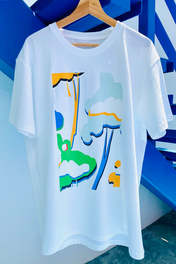 CG UNISEX TEE 02 || FUWA FUWA IN WHITE - MINT