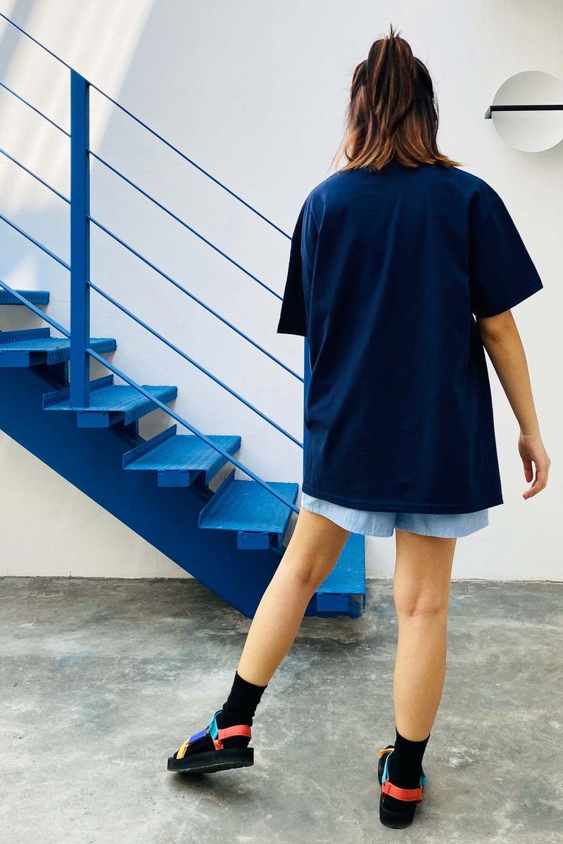 CG UNISEX TEE 07 || WITH SLEEVESS IN NAVY