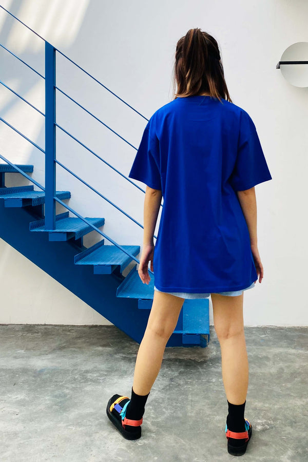 CG UNISEX TEE 08 || WITH SLEEVES IN ROYAL BLUE