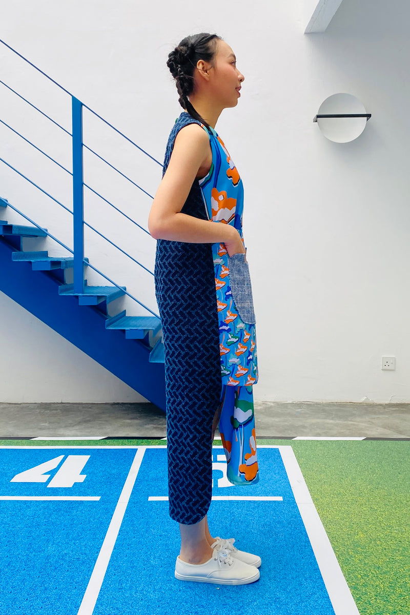 LUNAR 2022 DD02B  || FUWA FUWA MIDI DRESS IN SKYBLUE