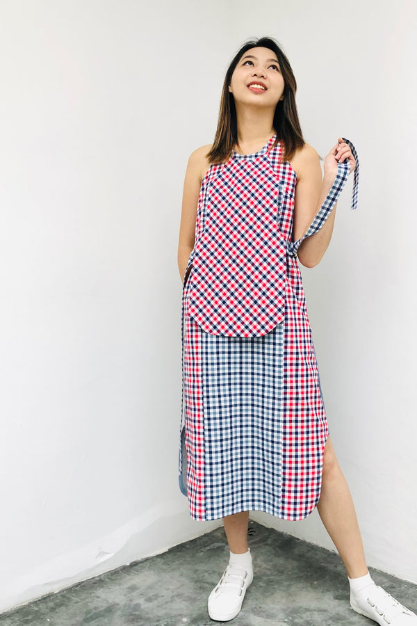 LUNAR 2023 DD01  || CHECKS MIDI DRESS