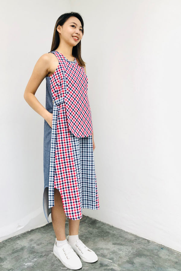 LUNAR 2023 DD01  || CHECKS MIDI DRESS