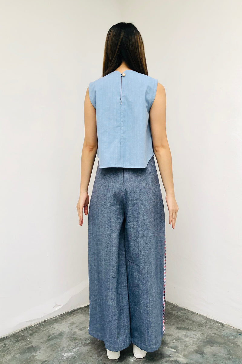 LUNAR 2023 LP01  || CHECKS PALAZZO TROUSERS