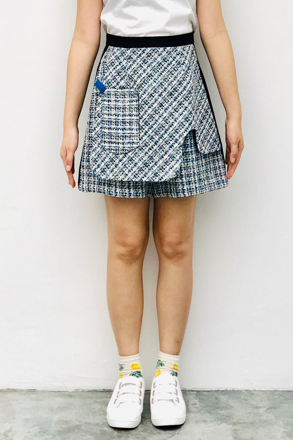 S16 SP01B || TENNIS SHORTS IN BLUE/BEIGE