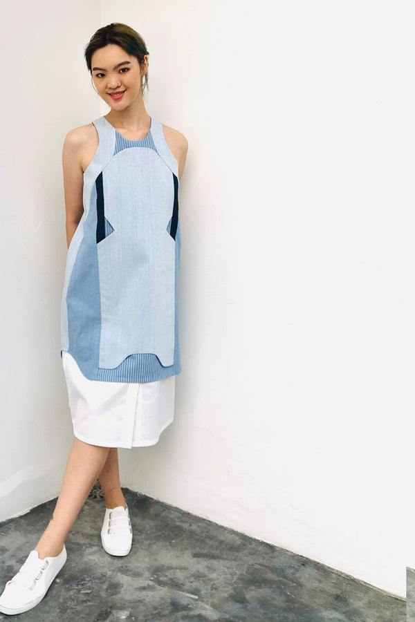 S17 DD05 || LIGHT DENIM MIDI DRESS