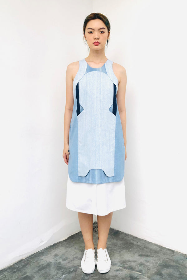 S17 DD05 || LIGHT DENIM MIDI DRESS