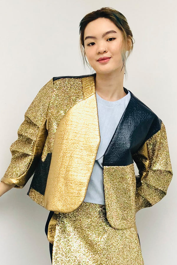 S17 JK01B || CROPPED GLITTER JACKET