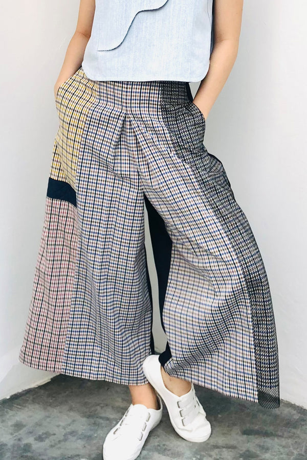 S17 LP05A || IRREGULAR CHECKED TROUSERS