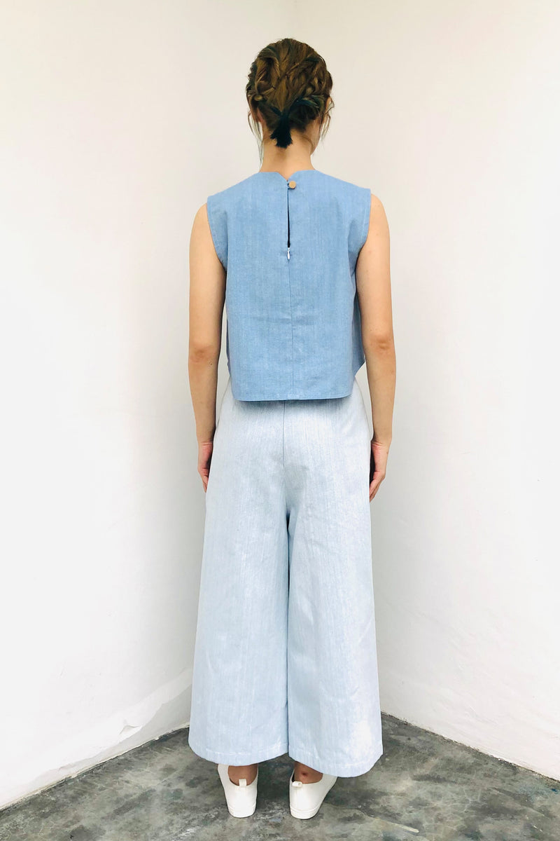 S17 LP07 || DENIM TROUSERS WITH PLEATS