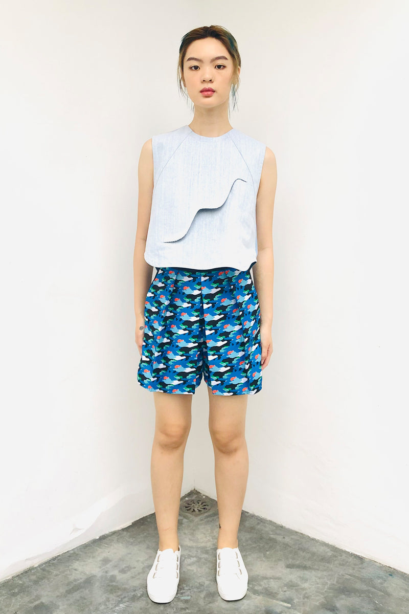 S17 SP02C || BLUE SHRUB SHORTS