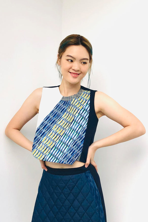 S17 TT10 || DIAGONAL PRINTS CROPPED TOP